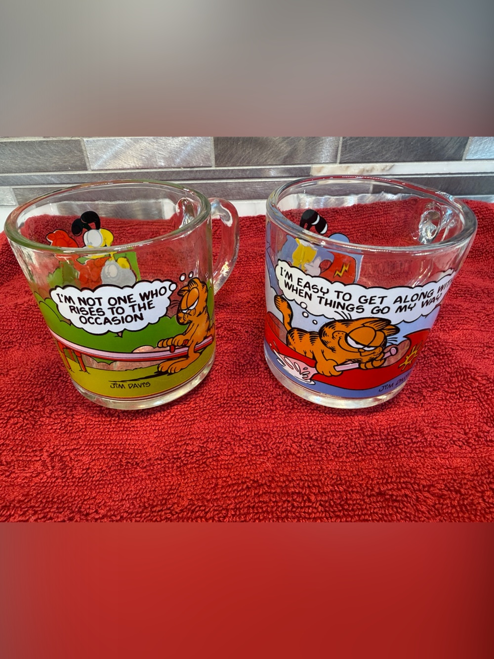 1978 Garfield Glass Coffee Mugs - McDonald’s